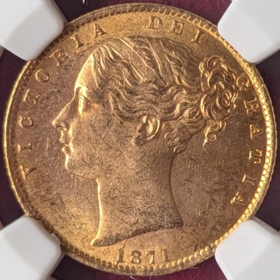 動画あり】1871 イギリス ヴィクトリア女王 ソブリン金貨 NGC MS64 Die29 英国 ビクトリア アンティークコイン - シマダコイン