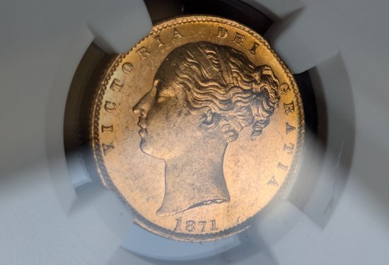 動画あり】1871 イギリス ヴィクトリア女王 ソブリン金貨 NGC MS64 Die29 英国 ビクトリア アンティークコイン - シマダコイン