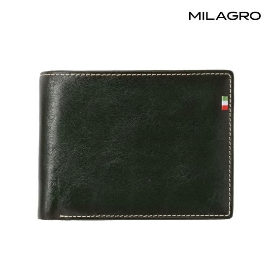 MILAGRO イタリア製レザー 二つ折り財布・小銭入れ付き