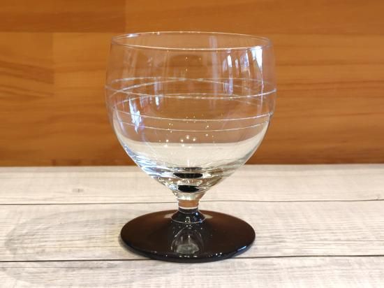 らせんのワイングラス(底ブラック)の商品画像