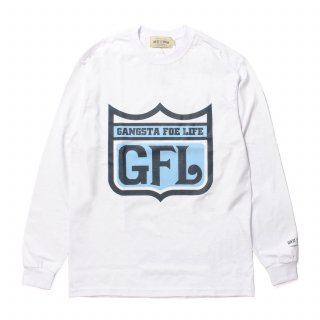 GFL Logo Print  L/S Tee WHITE/NAVY-SKY BLUE (M2XL)