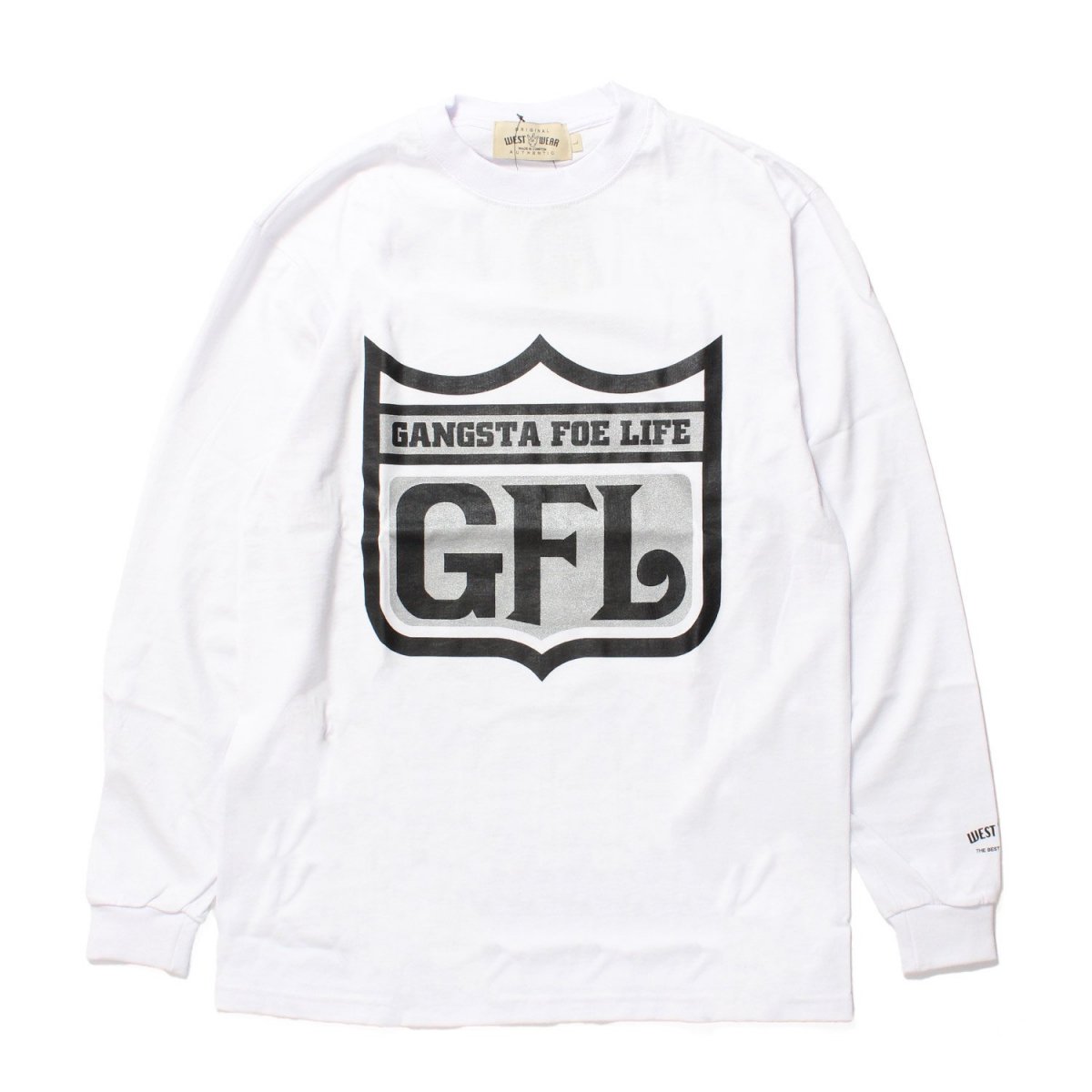 GFL Logo Print L/S Tee WHITE/BLACK-SILVER (M～2XLサイズ) - westwear