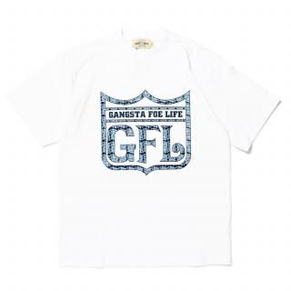 GFL Paisley Logo Tee WHITE/NAVY-SKY BLUE (L2XL)