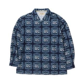 GFL Logo Print L/S Shirts NAVY/SKY BLUE (L2XL)