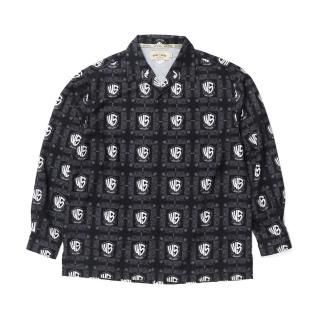 WS Logo Print L/S Shirts BLACK/GRAY (L2XL)