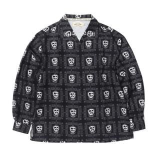 ES Logo Print L/S Shirts BLACK/GRAY (L2XL)