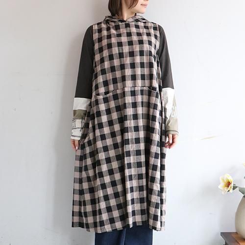 チェック柄フード付ジャンパースカート｜toco toco（トコトコ