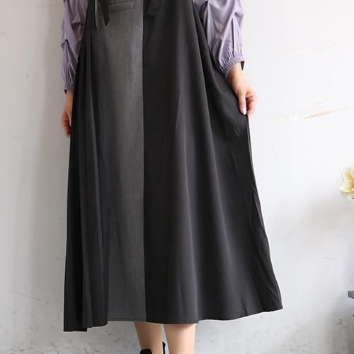 プリーツ使い配色ジャンパースカート｜toco toco（トコトコ