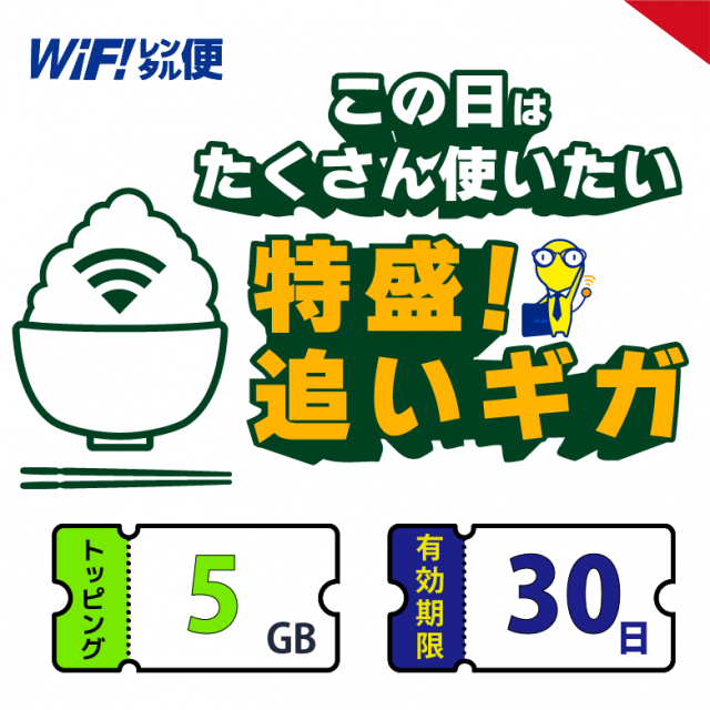 ɤ 5GB ͭ30֡WiFi󥿥 ɲåѥå
