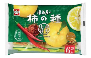 【ケース販売】浪花屋の柿の種ゆず七味6袋パック