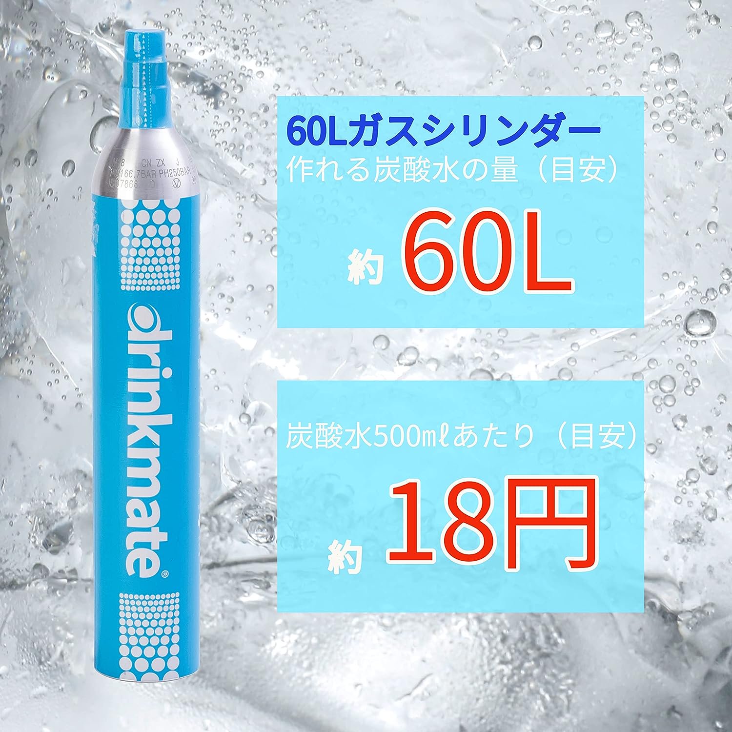 【ドリンクメイト】予備用60Lガスシリンダー ツインパック | 炭酸水製造に最適 - WHOLESALE/JAPAN
