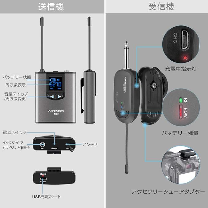 Alvoxcon ワイヤレスマイク UHF ピンマイク | スマホ用ワイヤレスヘッドセット TG210 -  ホールセールジャパン（新Costcost21・コストコ商品再販店）