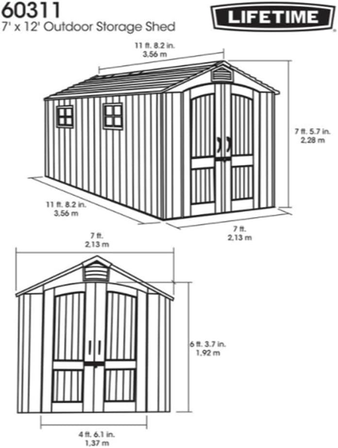 コストコ商品再販専門店】ライフタイム LIFETIME 7 X 12 FT SHED ...