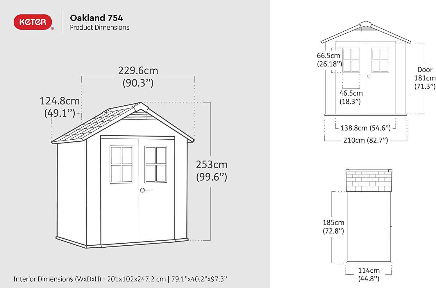 KETER ケター OAKLAND 754 Outdoor Shed | 物置 収納庫 - ホールセールジャパン（新Costcost21・コストコ 商品再販店）