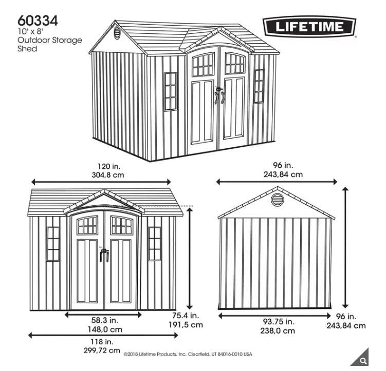 LIFETIME 10 X 8 フィート 物置 | コストコ商品再販専門店 - ホールセールジャパン（新Costcost21・コストコ商品再販店）