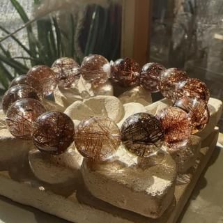 ブラウンルチルクォーツ ブレスレット 15mm