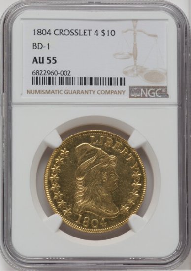 1804年 BD-1型 アメリカ ターバンヘッド10ドル金貨 NGC AU55