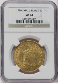 1799ǯSmall Obverse StarsBD-7ꥫХإå10ɥߡNGC MS64