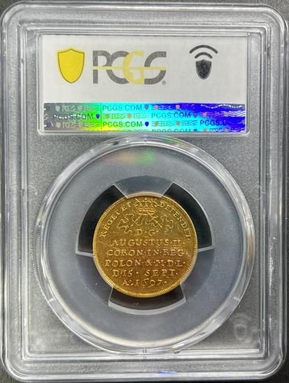 1697年 2ダカット金貨 PCGS AU58 アウグスト2世 ポーランド王