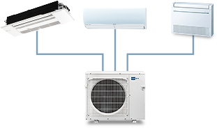 三菱電機 システムマルチ 8畳+10畳を2部屋 | 最適な温度と節電効果！ - マルチエアコンの取付販売　和光電設