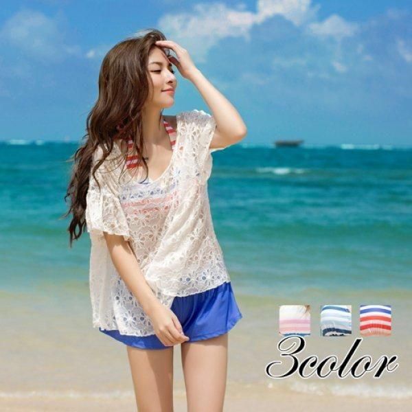 SALE】パームツリー柄で夏をおもいっきり感じる体形カバービキニ