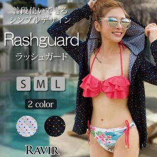 カラフルドット柄パーカーラッシュガード