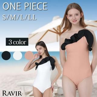 胸元フリルがお顔周りを可憐に彩るワンショルワンピース