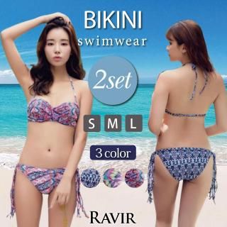 エスニック柄サイドタッセルバンドゥビキニ2点セット