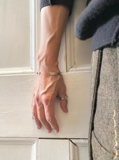 エムエークロス　ブレスレット m.a＋ (エムエークロス) Stitched Cross Silver Bangle (AB11)