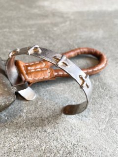 m.a  Silver Stitched Cross Bracelet AB18