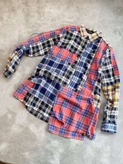 ARCHIVIO J.M.Ribot  Patchwork Mix Shirt  SH59/QU/Mixξʲ