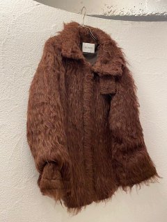 NOUNLESS  Big Collar Knit Fur Jacket ξʲ