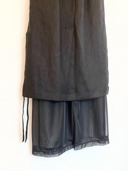 【ENFOLD 25ss】SHEER LAYERED PANTS black ENFOLD SHEER LAYERED PANTS