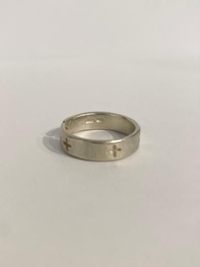 m.a＋ (エムエークロス) Stitched Cross Silver Bangle (AB11)