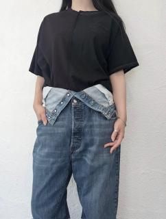 QUIITO  Half Dyed Logo Teeξʲ