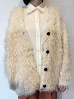 CLANE  Bi Color Shaggy Knit Cardiganξʲ