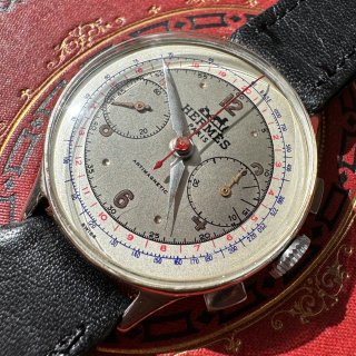 ڥ᥹ Υա HERMES Chronograph Wristwatch 1940ǯ ƥ ӥơ ӻ antique watch 738Ĺ