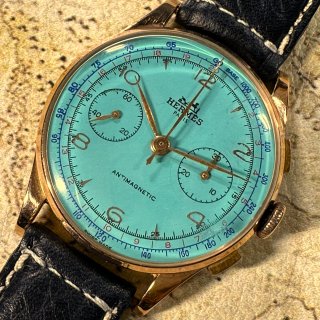 ڥ᥹ Υ 18K  ̵ HERMES Chronograph Wristwatch 1940ǯ ƥ ӥơ ӻ antique watch 941Ĺ