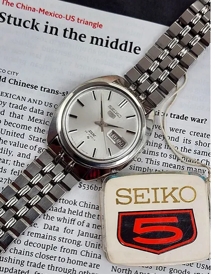 【OH済】【1979年製】セイコー5 自動巻き時計 美品 SEIKO【セイコー5 DX 6106-7000】オリジナルブレスレット&説明