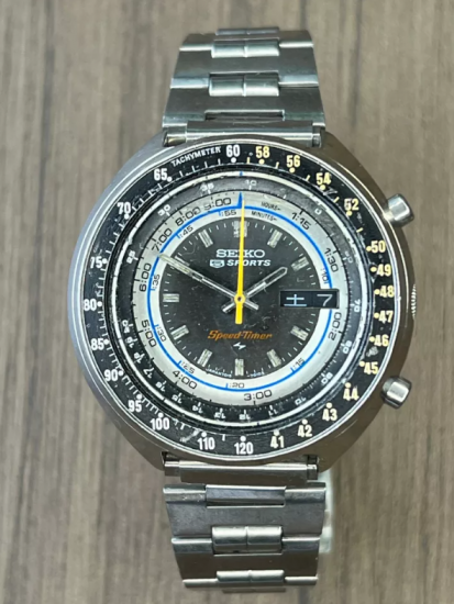 セイコー 5 スポーツ スピードタイマー 7015-7010】 自動巻き Seiko 7015-7010 Speed-Timer Automatic  Men's Watch 21J Black Dial Vintage アンティーク時計 ヴィンテージ時計 ビンテージ時計 Vintage  Antique Watch Weekdater Automatic Dress Watch SEIKO