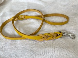 Canis leather Lead (Yellow/Silver