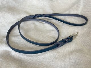 Canis leather Lead (Blue/Silver