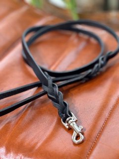 Canis leather Lead (Black/Silver