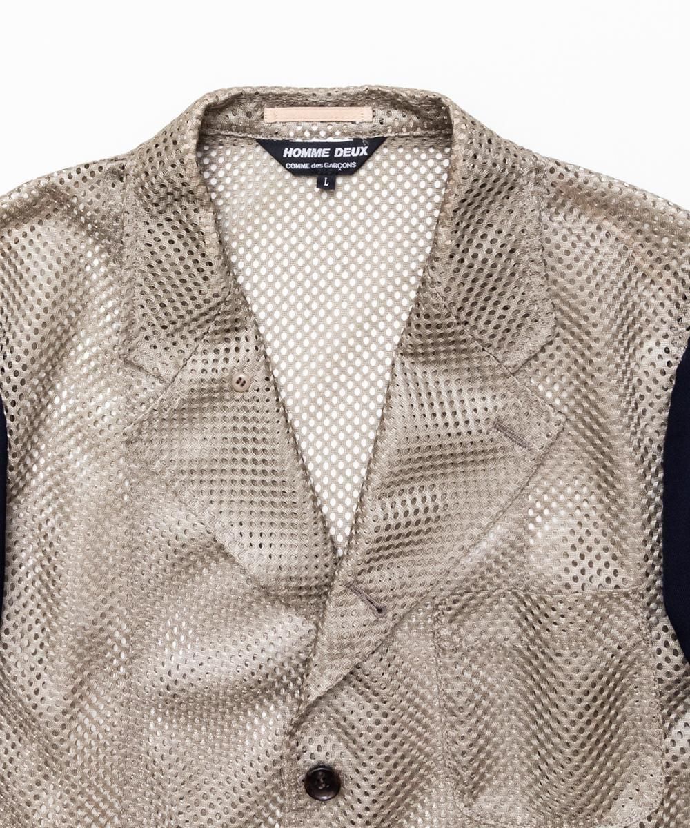 25SS/DO-J047/エステルメッシュ×ウールギャバジン/ベージュ