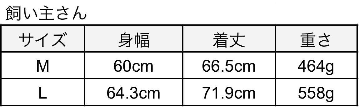 飼い主さんサイズ