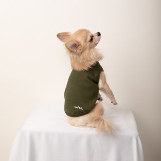 summer knit for DOG olive with.001