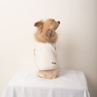 summer knit for DOG ivory with.001