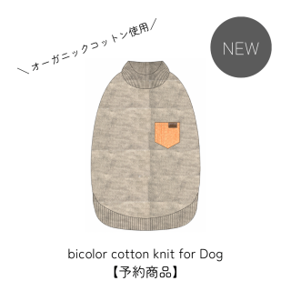 bicolor cotton knit for DOG  orange  gray 