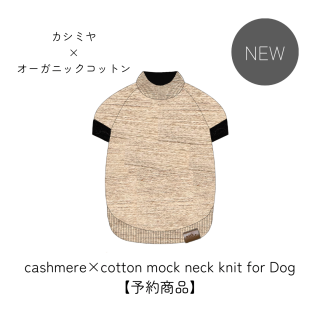 cashmere  cotton mock neck knit for DOG beige  black 