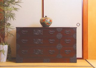 ̱ݻýڡ1204570䥭Zelkova folk art chest of drawers